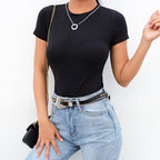 Casual Basic Black White Bodysuit Women Summer Short Sleeve Woman Body Top Cotton Bodycon Jumpsuit Romper Ladies 2020