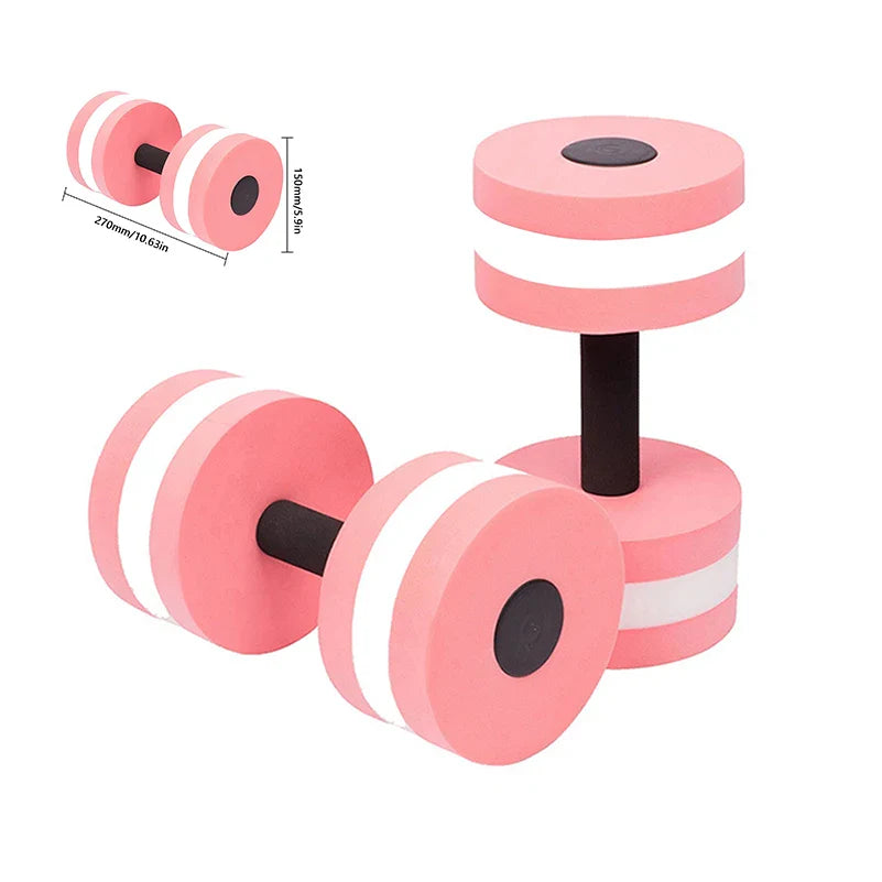 2pcs EVA Water Foam Floating Dumbbell Swimming Pool Water Weight Aerobics Automatic Float Aquatic Barbell Swim Fitness Dumbbell