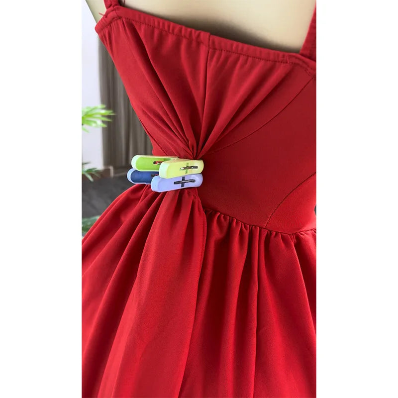 CM.YAYA Women Strapless Sleeveless Pleated Mini Dress 2025 Spring Sweet Sexy Birthday Evening Night Party Vestidos Dresses