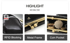 CONTACT'S Genuine Leather Short Wallets for Women Kiss Lock Classic Wallet Metal Frame Coin Purses Card Holder Money Clip Bags