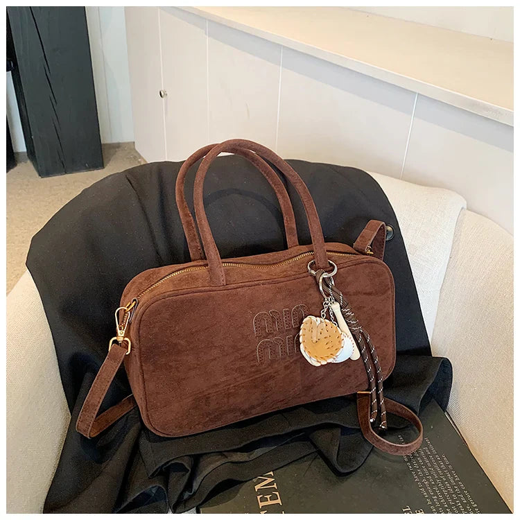 2025 new high-end luxury designer Boston handbag female niche retro fashion all-match pillow bag shoulder messenger bag trend