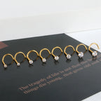 1PC Titanium 18G /20G 1.5/2/2.5/3mm Zircon Gem Nose Stud Piercing Screw Prong CZ Nostril Earring Nariz Piercings Sexy Jewelry