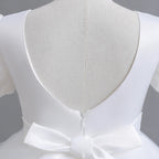 Elegant Girl Fluffy Dress Flower Baby Wedding Ceremony Costume Birthday Outfits White 1st Communion Tutu Gown Kids Gala Clothes