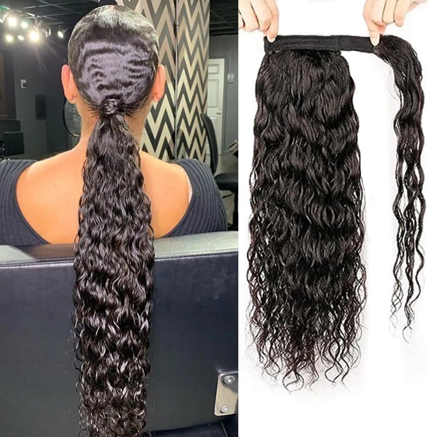 100G Ponytail Human Hair Extensions Straight Wrap Around Horsetail 100% Remy Human Hair 10"-32" Ponytail Extension for Women