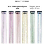 6-Piece Set BB Clip Tinsel Hair Metal Laser Gold Thread PET Laser Thread Highlighting Cross-Border Hair Accessories
