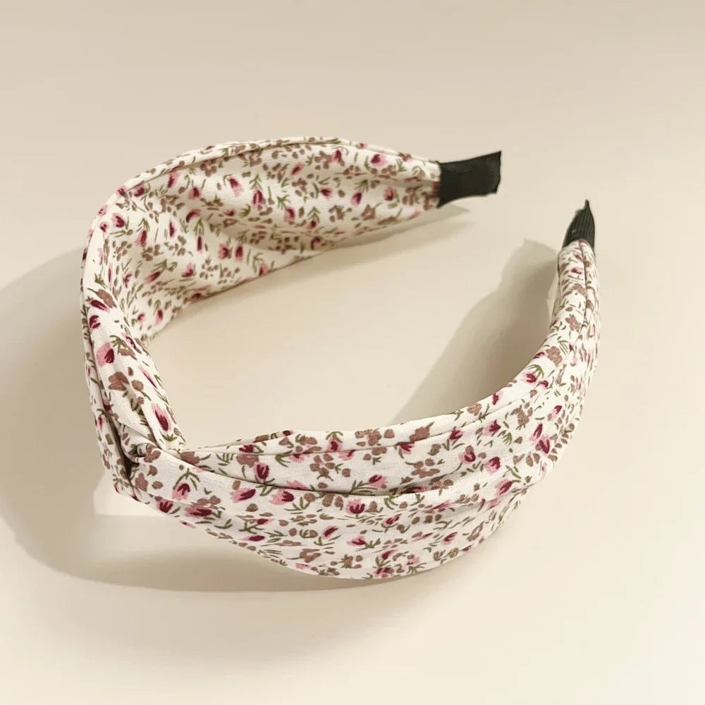 Bohemian Floral Cross Headband Women Wide Bands Hair Hoop Styling Tool Fabric Flower Print Vintage Headwear Accessories Summer