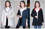 Double-Sided Trench Coat Women 2023New Fashion Spring Autumn Clothes Hooded Mid-Length Windbreakers Female Outerwear Casual Tops