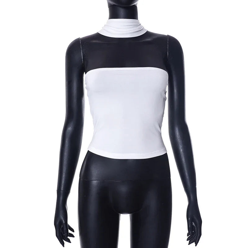 Chic White Sexy Strapless Crop Tops 2023 Elegant Summer Slim Tanks Tube Top Cropped Solid