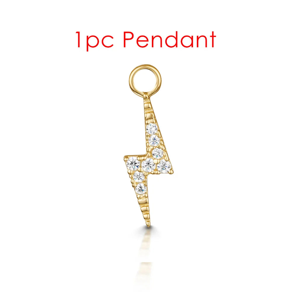 1PC Little Star Moon Snake Crystal Charms Pendant Helix Daith Earrings for Women Hanging Matching Piercing Lobe Tragus Jewelry