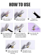 1-3pcs PSK 2025 New Whitening Purple Glass Beads Starry Crystal Nail Art Purple Glass Bead Cat Eye Gel Nail Polish Nail Supplies