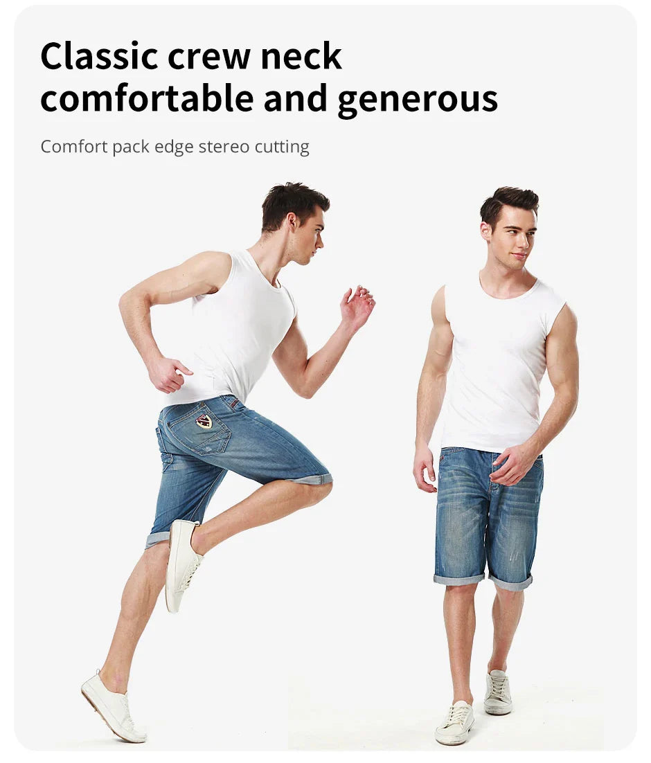 3/1 Pack Men's Cotton Sleeveless Vest Young Men's Wide Shoulder Sports Fitness Slim Top Solid Color Joker Tight Vest Parent-chil