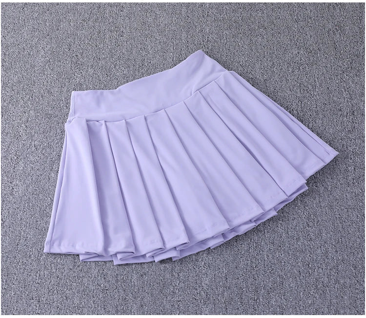 2024 New Best-Selling Pleated Nylon Spandex High Waisted Pocket Skirt With Anti Glare A-Line Sports Tennis Skirt