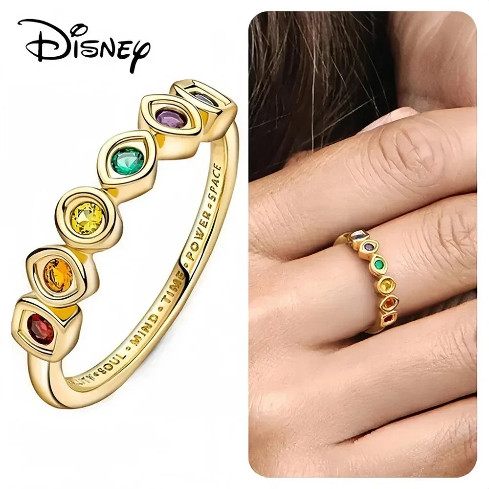 2024 Disney Mickey Sparkling Eternity  Dragon Crown Women's ring wedding vintage Accessories Fit Pandora 925 Original Bracelets