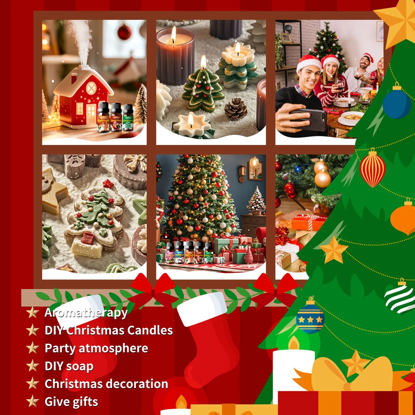 Christmas Essential oils Pine Cones Essential Oil Facial Care Skincare Hand Care Christmas Candle Diffuser Christmas Gifts 10ml