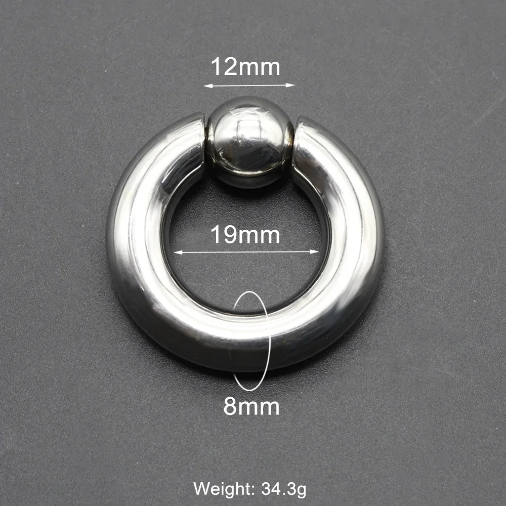 1Pc Large Gauges Stainless Steel CAPTIVE SPRING BEAD RING for Septum Piercing BCR Nose Ring Hoop Expander Earlobe Earrings 00G