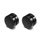 2pcs Punk Mens Strong Magnet Magnetic Ear Stud Set, Non Piercing Earrings Fake Cross Earrings Gift For Boyfriend Lover Jewelry