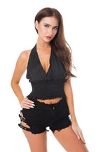 648 # New Sexy High Waist Perforated Bar Hot Pants Summer High Elastic Plus Size Fashion Casual Jeans Denim Shorts Women