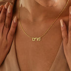 Custom Hebrew Name Necklaces For Women Personalized Hebrew Pendant Name Necklace Stainless Steel Chain Christmas Jewelry Bff