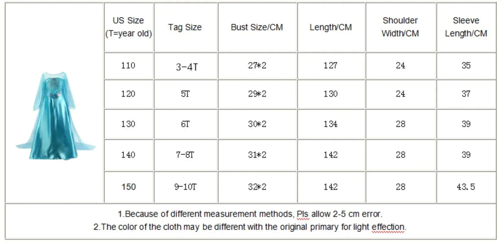 Elsa Dress for Girls 3-10Y Birthday Role Elsa Princess Dress For Kids Halloween 2024 Carnival Easter Party Cosplay Girls Costume