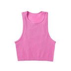 DIY Print Customize Sleeveless Vest Women's Summer High Waist Short Crop Top Fitness Running Yoga Clothes Slim Fast Dry Clothes