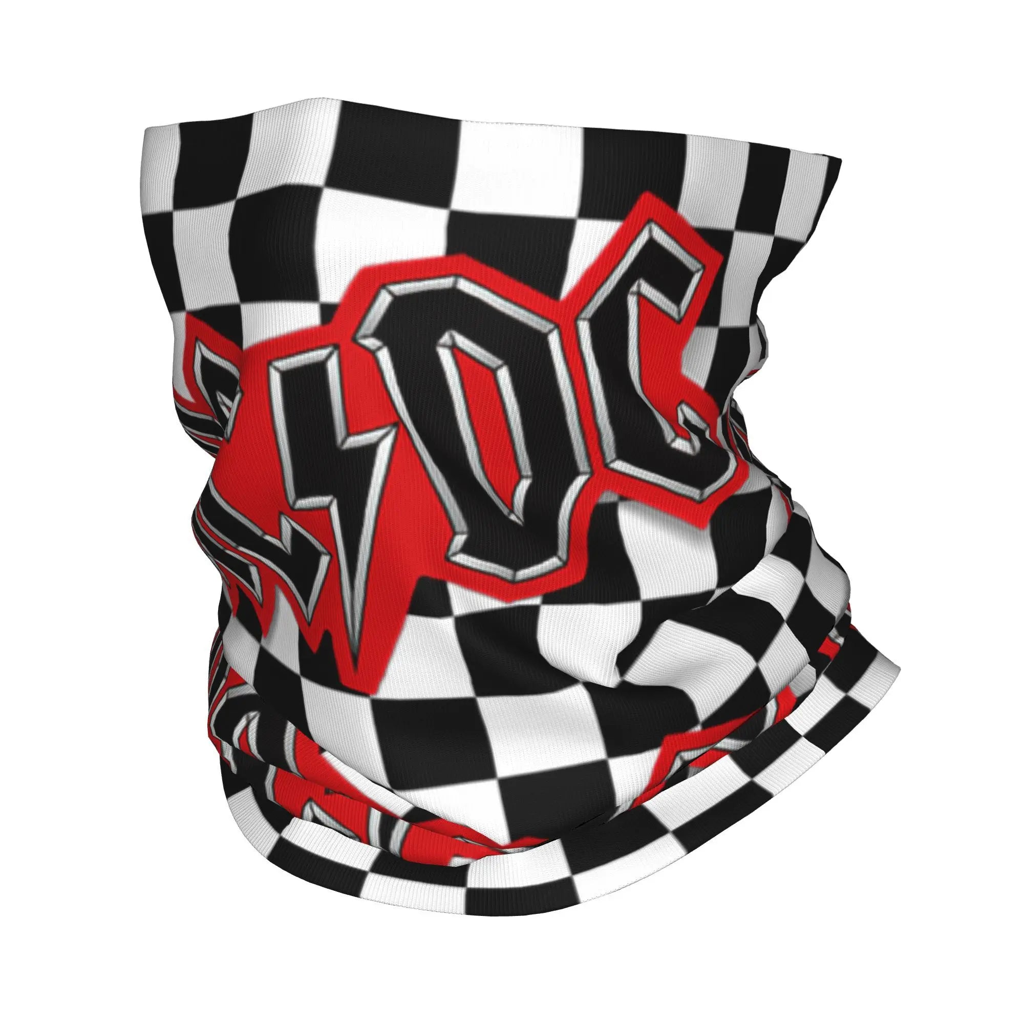 Custom Black AC DC Logo Camouflage Heavy Metal Band Bandana Neck Warmer Women Men Winter Hiking Ski Scarf Gaiter  Face Cover
