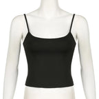 Basic Solid Camis Summer Casual Sleeveless Spaghetti Strap Top Women Harajuku All-match Cropped Tops y2k Vintage Clothing