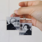 Anime Japanese Cartoon Satoru Gojo Geto Suguru Key Chain Cute Bag Backpack Pendant Acrylic Couple Keychains Jewelry Accessories