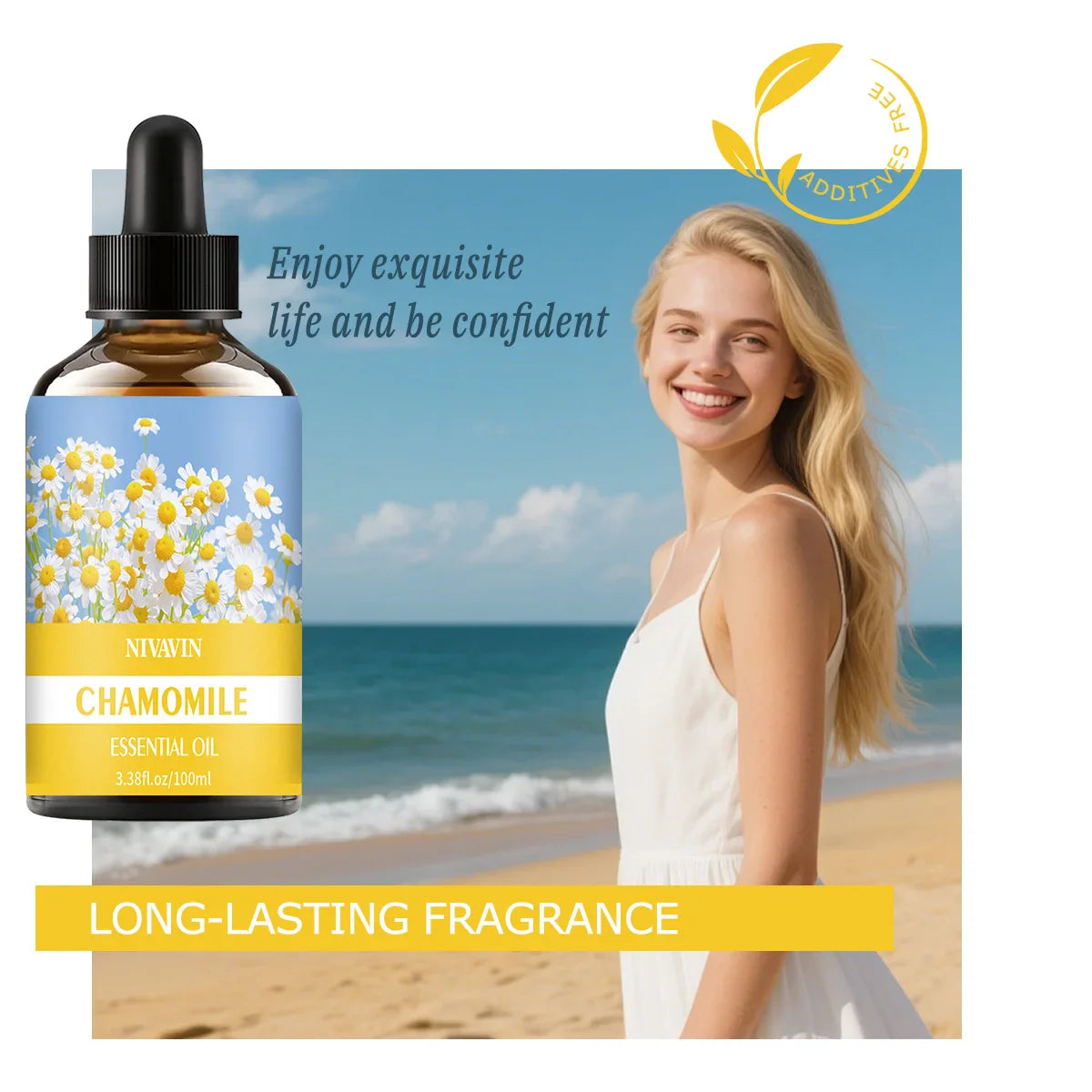 30ml/60ml/100ml chamomile essential oil is suitable for facial hydration, moisturizing, hair care, skin care, and perfume making