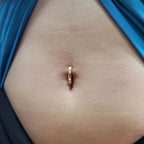 ASTM F136 Titanium PIERC Reverse Curved Clicker Navel Barbell Shiny CZ Sexy Belly Button Rings Bellybutton Sexy Piercing Jewelry