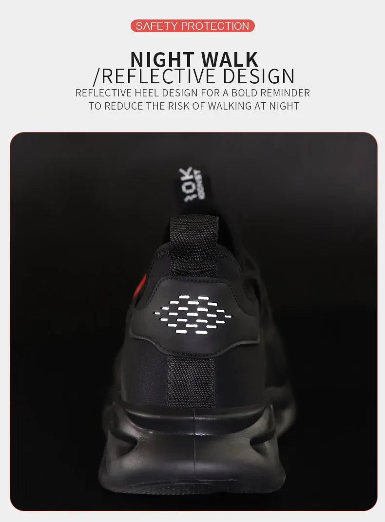 48 Size Steel Toe Cap Light Breathable Sneaker For Men Unisex Work Safety Shoes  Anti-smash And Anti-puncture Safety Sneakers