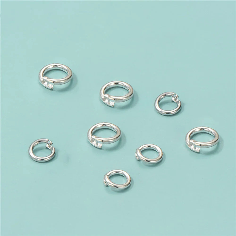 2pcs Authentic Real 925 Sterling Silver Open Jump Rings O Ring Connector for DIY Bracelet Necklace Earring Jewelry Craft Making