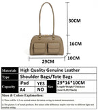 Burminsa Cowhide Genuine Leather Underarm Shoulder Bags For Women 2025 Luxury Designer Korean Bowling Tote Work Ladies Handbags