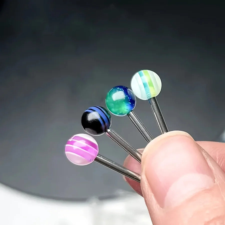 10/50/100pcs Men's Acrylic Round Balls Assorted Varieties Suitable For DIY Piercing Jewelry Such Earrings/Tongue/Navel Rings