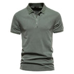 2025 Men's Slim Fit Cotton Polo Shirt - Stylish Lapel Design for Casual & Business Golf Wear