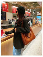 Burminsa Retro Cowhide Genuine Leather Handbags For Women 2025 Luxury Designer Work Tote Shopping Ladies Shoulder Crossbody Bags