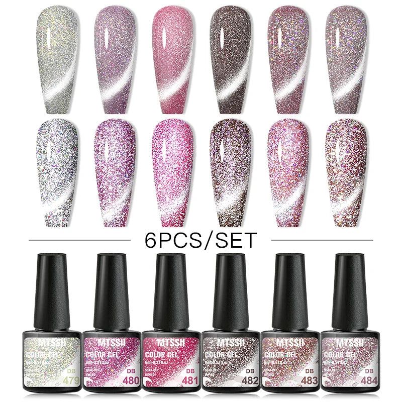 10PCS/Set Gel Nail Polish Set 125 Colors Glitter Semi Permanent Hybrid Gel Varnishes Base Top Coat Soak Off UV LED Nail Art Gel