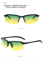 1/2PCS Night Vision Glasses Men Anti-Glare Driving Goggle Half Frame Polarized Sunglasses for Driver UV400 Day and Night Glasses