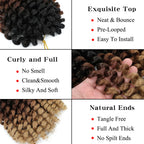 1- 5 Packs 8 inch Jumpy Wand Curl Jamaican Bounce Crochet Hair Natural Black Wand Curls Crochet Hair Short Curly Crochet Braids