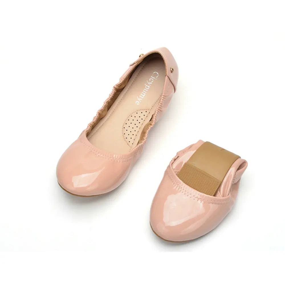COSYSUSY Party Shoes Foldable Ballet Flats Portable Travel Fold up Shoe Prom Ballerina Flats Roll up for Bridal Wedding Shoes