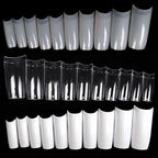500pcs/Pack Clear/White/Nature French False Fake Tips Ultra-Flexible Half Cover Fake Nail Tips Acrylic Nail Tips 10 Sizes##td