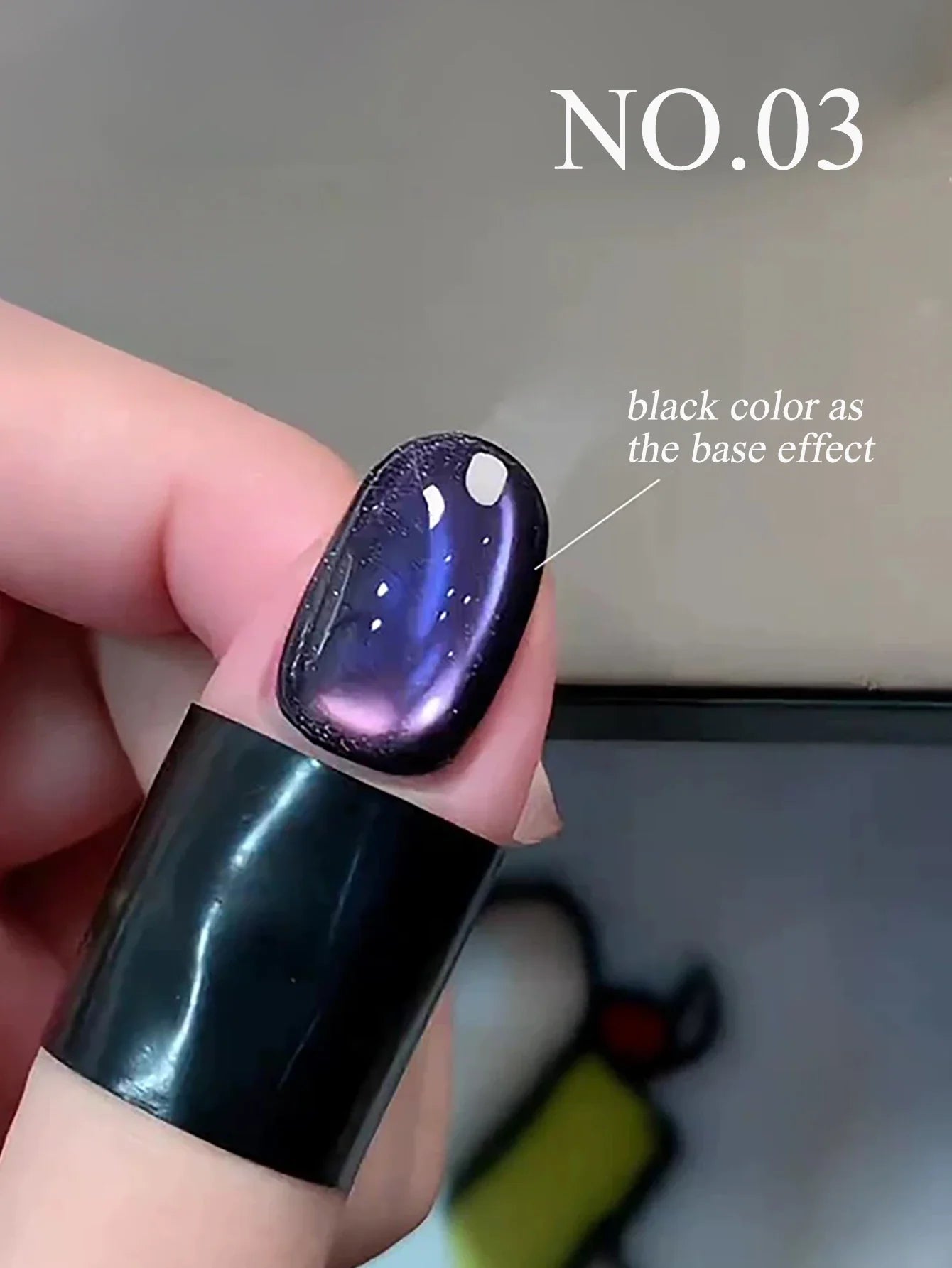 1-3pcs PSK 2025 New Whitening Purple Glass Beads Starry Crystal Nail Art Purple Glass Bead Cat Eye Gel Nail Polish Nail Supplies