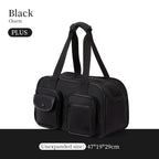 AJI Women Travel Bag Nylon Handheld Travel Bag Carry On Luggage Bag Large Capacity Weekender Gym Sport Holdall Overnight Bag