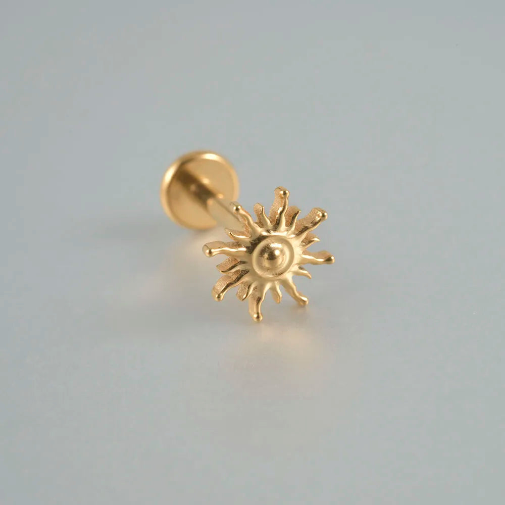 ASTM F136 Solid Titanium Internally Threaded Cross Cz Cartilage Earrings Stud Helix Tragus Lobe Piercing Labret Lip Ring Jewelry