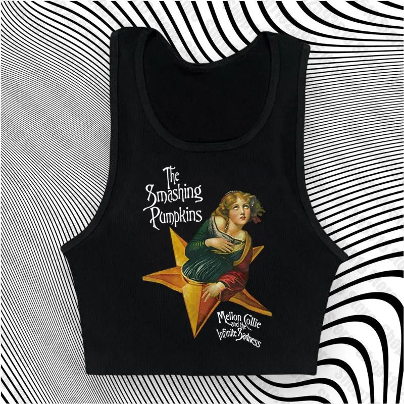 Aesthetic Tops for Women Crop Top Women 2000s Tops With Suspenders Gothic Clothes Vintage Clothing Harajuku Grunge Clothes Y2k