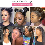Bone Straight 13x4 Lace Frontal Wig For Women 5x5 Glueless Invisi-Drawstring Black Human Hair Wigs 360 Full Lace Wig Human Hair