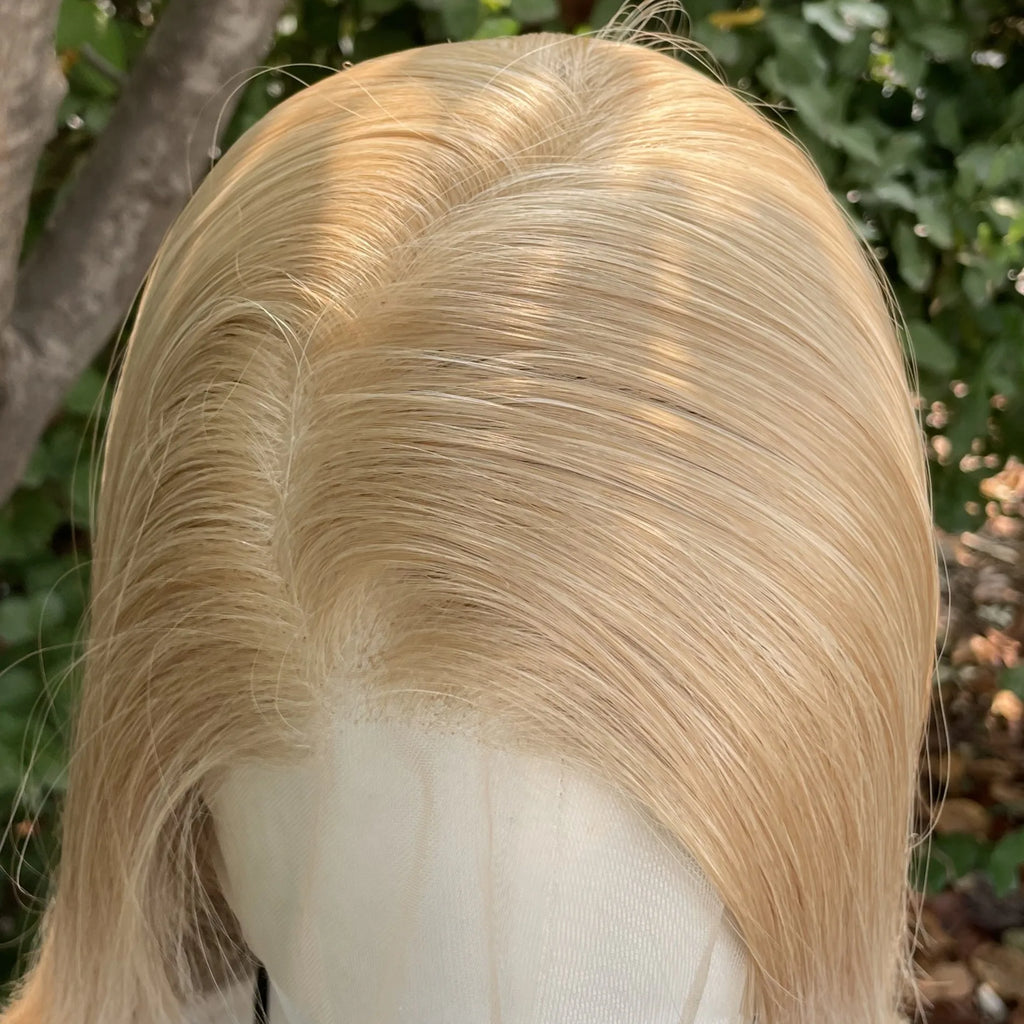 Blonde Mixed Color Synthetic Full Lace Wigs for Black Women Heat Resistant 26 Inch Long Straight Full Hand Tied Free Part 150%