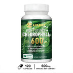 Chlorophyll Capsules 600mg - for Energy, Immunity, Skin & Internal Deodorant