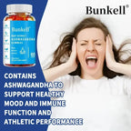 Ashwagandha Gummies - Contains vitamin D3, helps improve sleep, relieve stress and calmness, and boost immunity