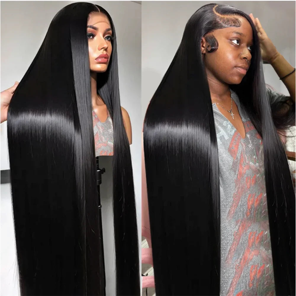 200% Density Hd Lace Front Wigs Human Hair Straight 13x4 Full Frontal Real Large Lace Wig 15A Grade 100% Virgin Human Hair