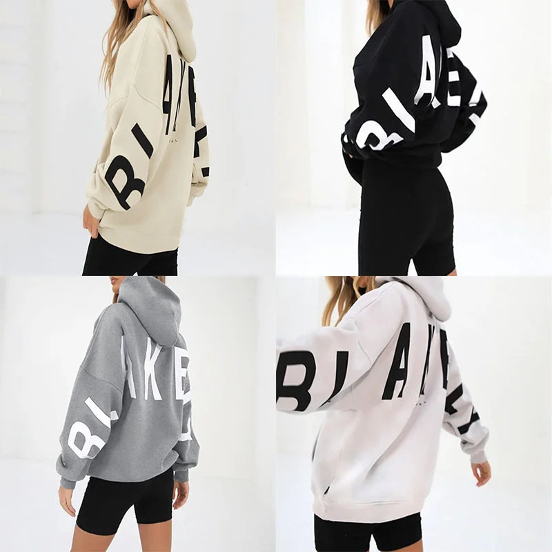 2025 New High Quality Women's Hoodie Autumn Winter Fashion Printed Thickened Versatile Long Sleeve Loose Casual Women's Top